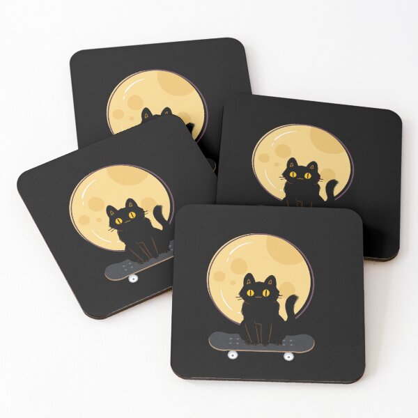 Item preview, Moonlit Skater Cat designed and sold by Kijo Shop.