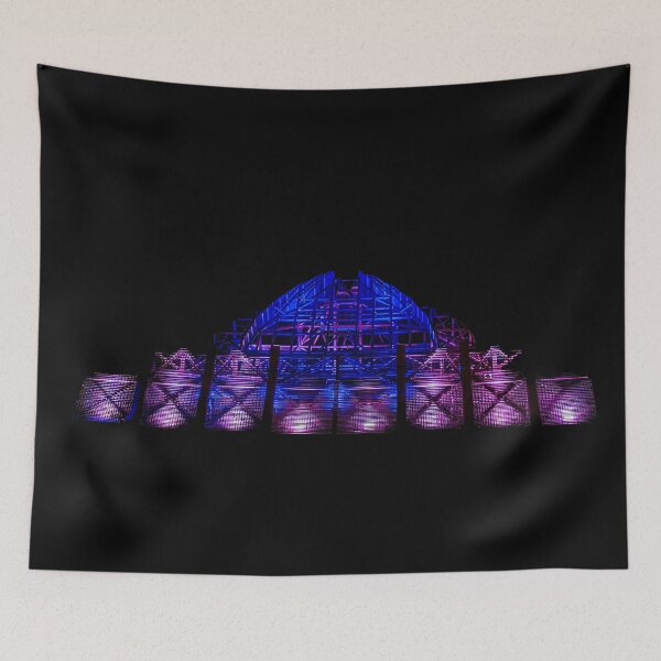 Item preview, Purple and Blue Light Building Silhouette designed and sold by SafariByMarisa.