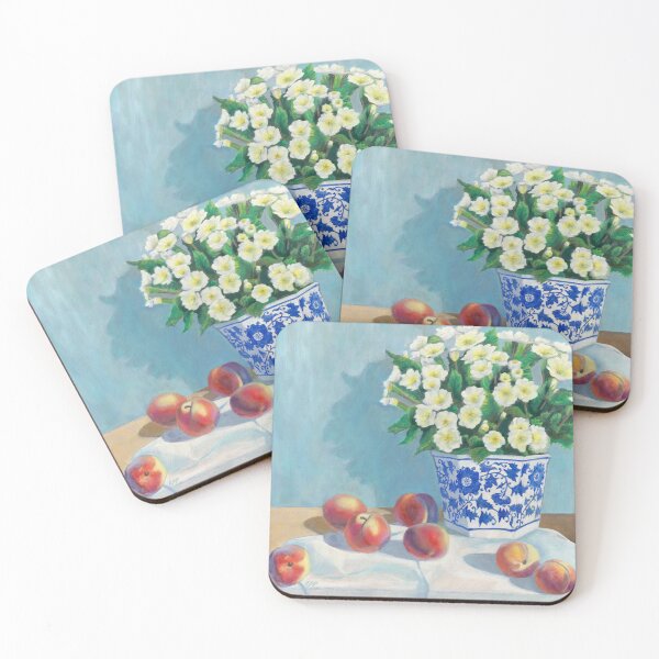 Item preview, Still Life with Peaches and Primroses designed and sold by MichaelEpp.