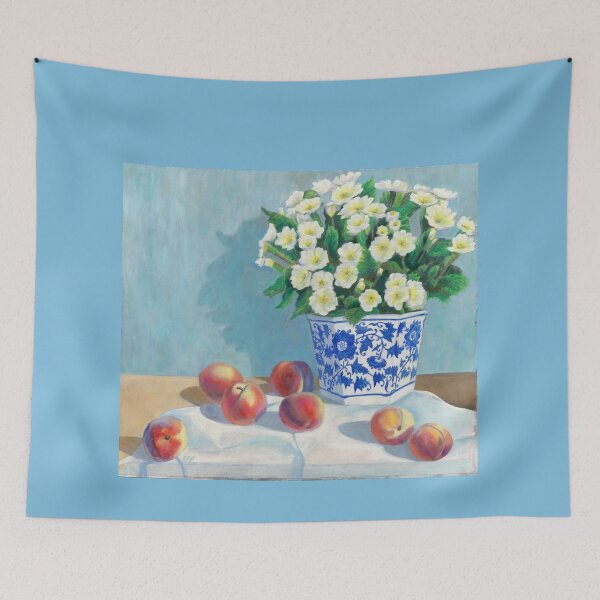 Item preview, Still Life with Peaches and Primroses designed and sold by MichaelEpp.