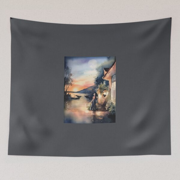 Item preview, Evening by the lake in the gentle embrace of twilight designed and sold by KilianSzmid.