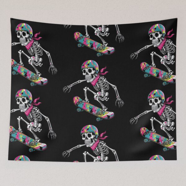 Item preview, Cool Funny Skeleton Skateboarding Graffiti Art designed and sold by Nature's Fancy.