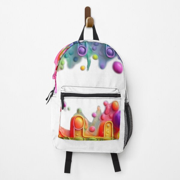Item preview, The inscription: "ADHD" made of pop up toy and runny paint in rainbow, bright colors on a white background. designed and sold by My-fake-places.