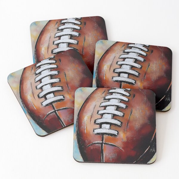 Item preview, Vibrant American Football Art with Abstract City Skyline - Energetic Super Bowl Sports Design in Blue, Yellow and Orange AI Generated designed and sold by OlfactoART Studio.