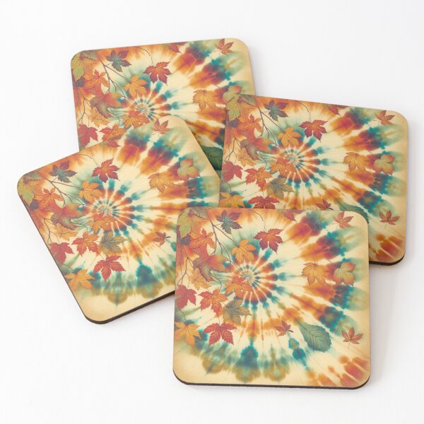Item preview, Retro Tie Dye Autumn Leaves designed and sold by BassHeadMomma.