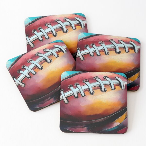 Item preview, Vividly Colored American Football with Dynamic Abstract Background - Bold and Energetic Sports Art Generative AI designed and sold by OlfactoART Studio.