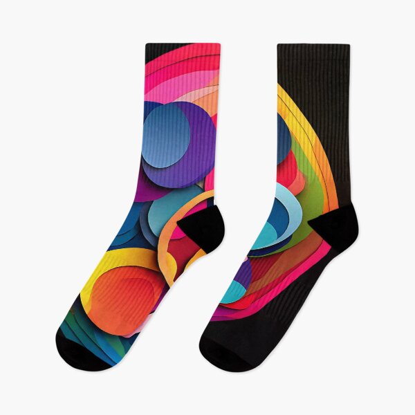 Item preview, Multicolored overlapping circles with rainbow hues for a playful leggings designed and sold by Tchoice.