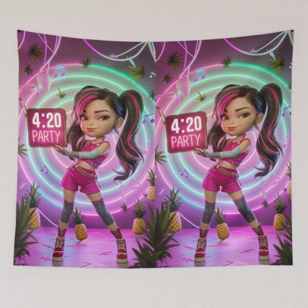 Item preview, Cute 420 Party Girl in Pink - Music & Pot designed and sold by JLEmporium.