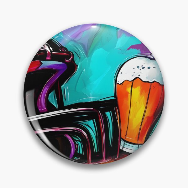 Item preview, American Football Helmet with Foamy Beer - Vibrant Sports Art with Energetic Purple, Blue, Yellow Generative AI designed and sold by OlfactoART Studio.