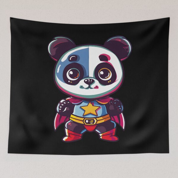 Item preview, Cute Colorful Cartoon Hero Superhero Super Panda Bear designed and sold by Leonardo Palumbo.