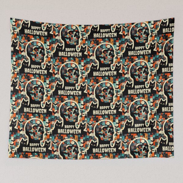 Item preview, Feline Frights - Spooky Halloween Cat Art Design by Egyape designed and sold by egyape ⭐⭐⭐⭐⭐.