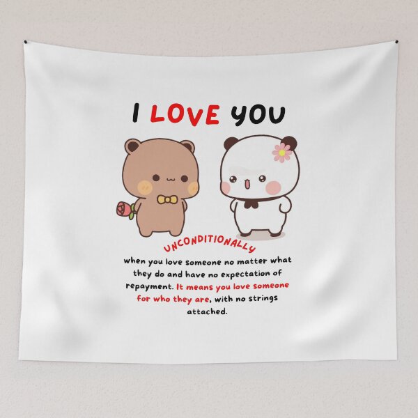 Item preview, I Love You Unconditionally Baby Panda Bear Brownie Sugar True Love BuBu DuDu Mochi Milk peach Valentine xmas goma Couple 2025 designed and sold by BrightStreets.