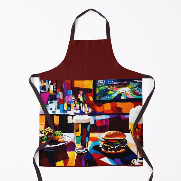 Item preview, Colorful Football Game Day with Burgers and Beer - Vivid Sports Art for Super Bowl Fans AI Generated designed and sold by OlfactoART Studio.