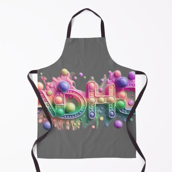 Item preview, The inscription: "ADHD" made of pop up toy and runny paint in rainbow, pastel colors on a grey background.4 designed and sold by My-fake-places.