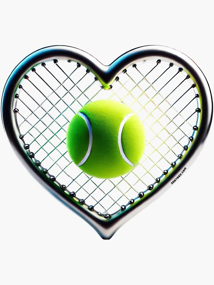 Thumbnail 3 of 3, Sticker, Heart Tennis designed and sold by zeeteezofficial.