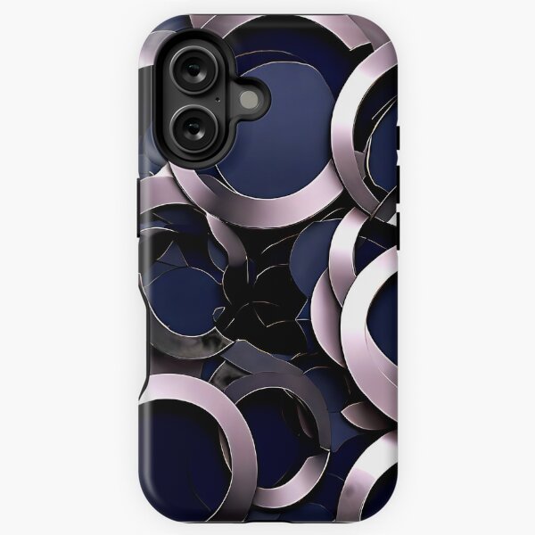 Item preview, Overlapping circles in navy and silver for a sleek, modern designed and sold by Tchoice.