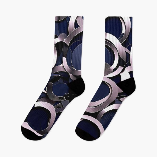 Item preview, Overlapping circles in navy and silver for a sleek, modern designed and sold by Tchoice.