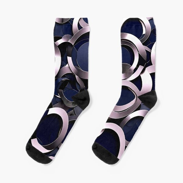 Item preview, Overlapping circles in navy and silver for a sleek, modern designed and sold by Tchoice.