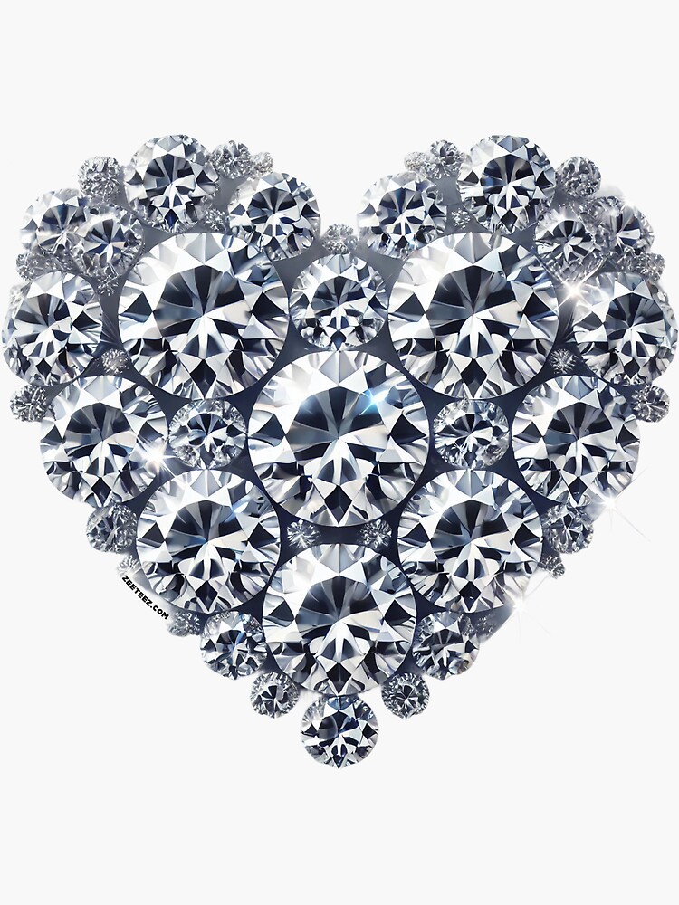 Thumbnail 3 of 3, Sticker, Heart of Diamonds designed and sold by zeeteezofficial.