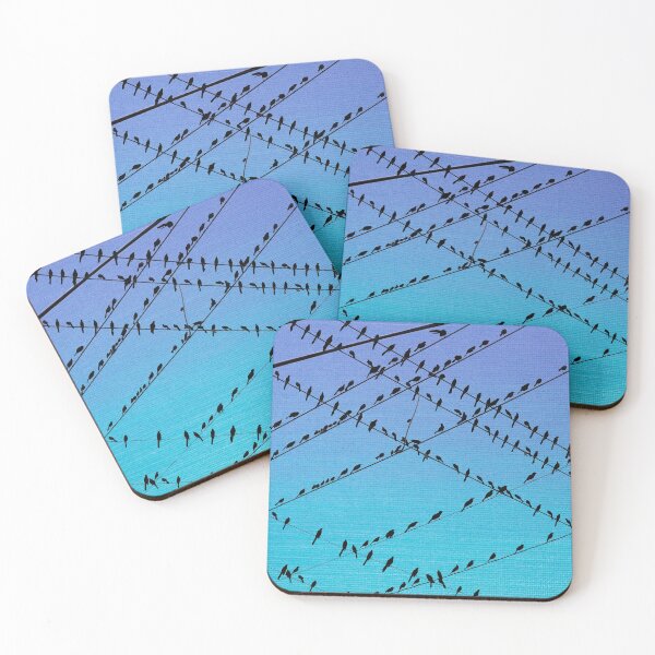Item preview, Birds of a Feather : Grackles of Austin, Texas : Blue Linen designed and sold by TRVLR Designs.