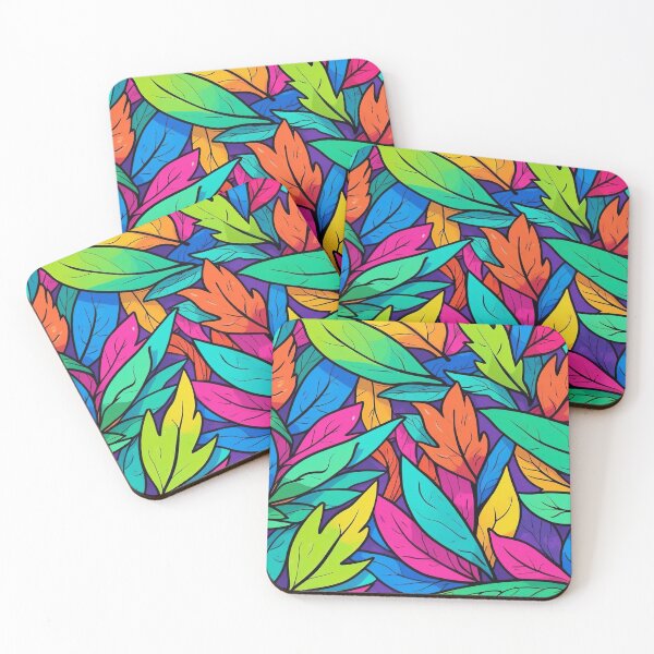 Item preview, Bold Tropical Leaves in Multicoloured Array designed and sold by ArtComixHaven.