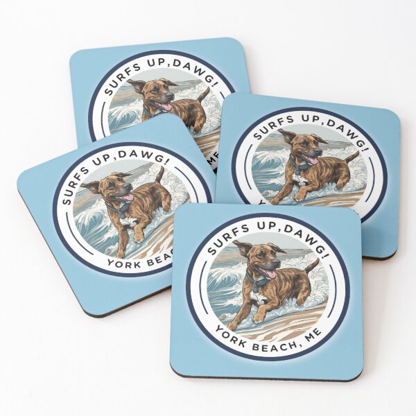 Item preview, “Surf’s Up, Dawg!” Cute Brindle Dog - v1 York Beach, ME - Nubble-Cape Neddick designed and sold by SAMJA-Art.