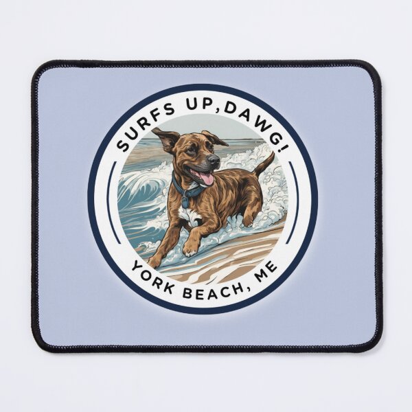 Item preview, “Surf’s Up, Dawg!” Cute Brindle Dog - v1 York Beach, ME - Nubble-Cape Neddick designed and sold by SAMJA-Art.