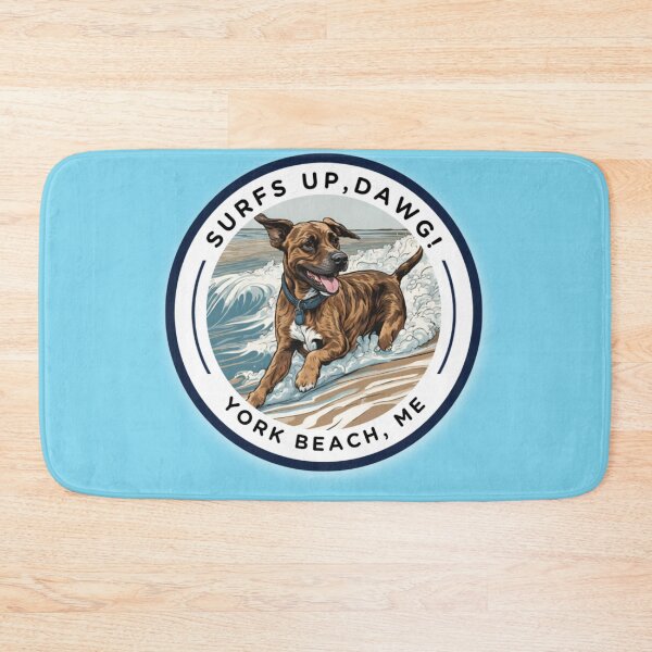 Item preview, “Surf’s Up, Dawg!” Cute Brindle Dog - v1 York Beach, ME - Nubble-Cape Neddick designed and sold by SAMJA-Art.