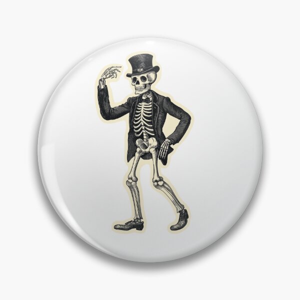 Item preview, Dapper Skeleton in Top Hat Sticker – Vintage Halloween Design designed and sold by GameWeave.