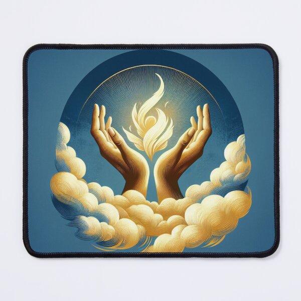 Item preview, Abstract Art Hands Cradling Radiant Flame Spiritual Design,Radiant Hand Cradle Abstract Art Tee for Artists designed and sold by majidi1.