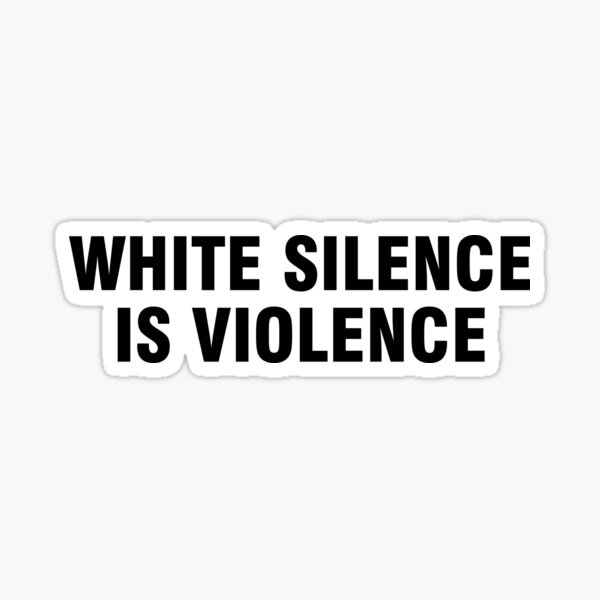 Vista previa del artículo con la obra «El silencio blanco es violencia.», diseñado y vendido por allthetees.