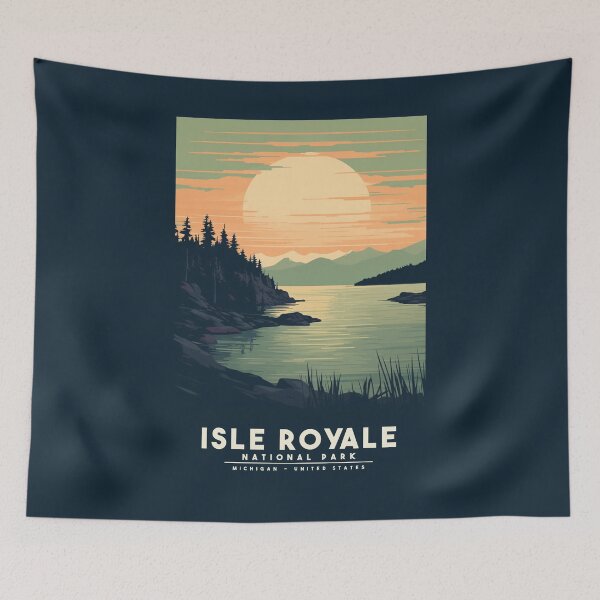Item preview, A Vintage Travel Illustration of Isle Royale National Park - Michigan - United States  designed and sold by GoodOldVintage.