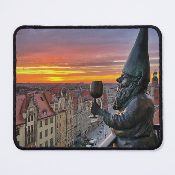 Item preview, Thinking of Wroclaw - Gnome at Sunset designed and sold by Purrfecta.