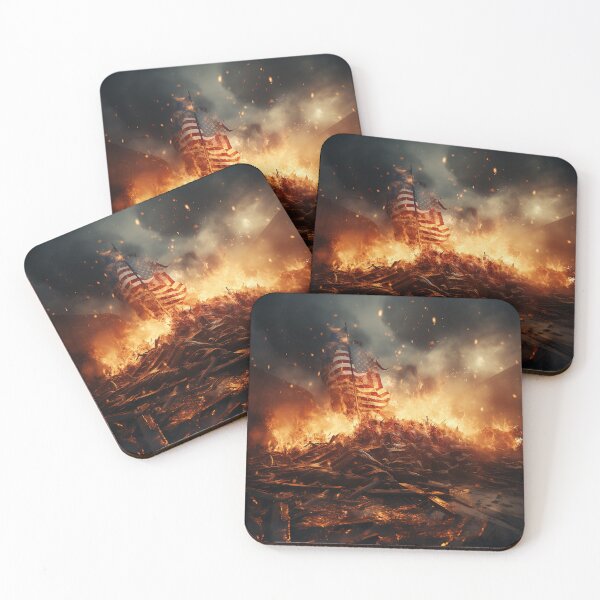 Item preview, Burning American flag designed and sold by Zen Lael.