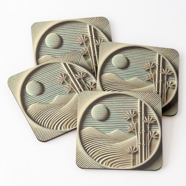 Item preview, Embossed Zen Bamboo Art: Serenity in Texture designed and sold by SakuraJapanArt.