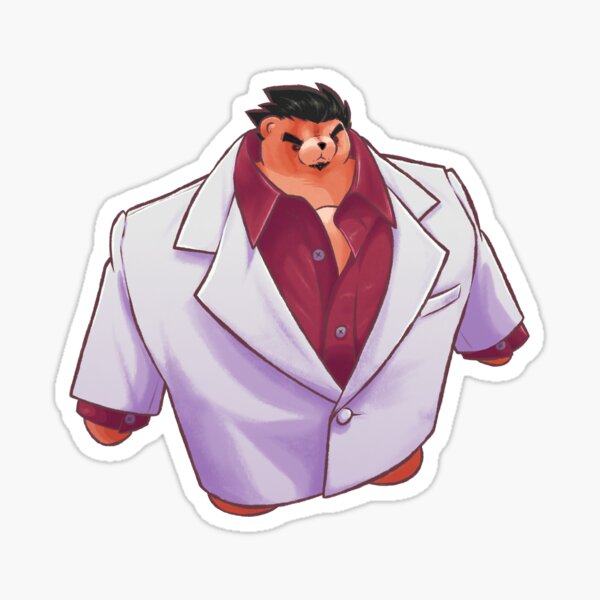 Item preview, Kazuma Kiryu teddy bear sticker designed and sold by GmanShop.