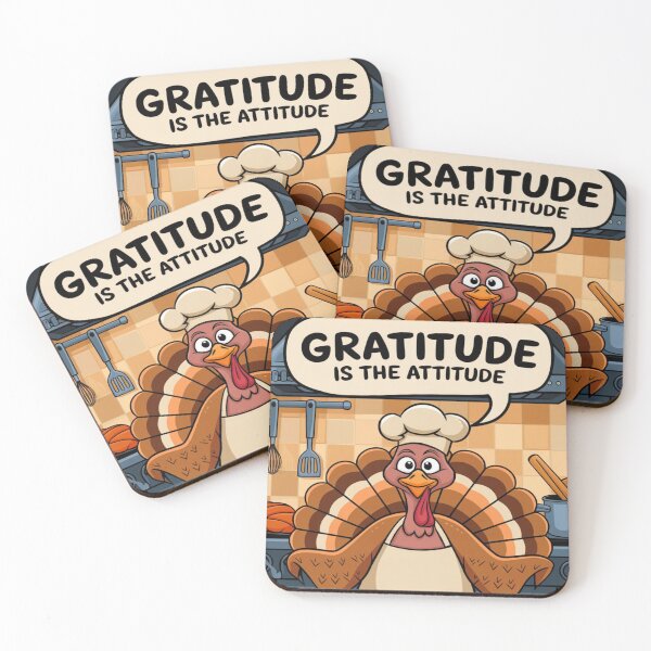 Item preview, Gratitude is the Attitude - Thanksgiving Turkey Chef  designed and sold by IManifestArt.