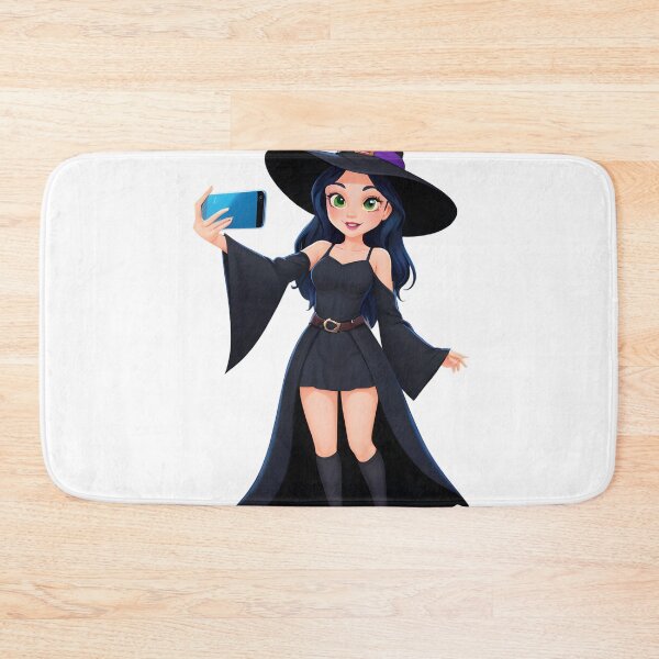 Item preview, Charming Witch Taking Selfie - Cute Halloween Cartoon designed and sold by creativaimages.