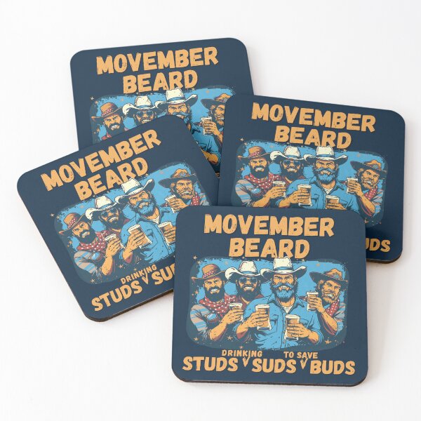 Item preview, Movember Beard Studs Drinking Suds To Save Buds designed and sold by NikoDeeko.