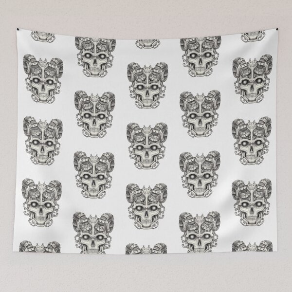 Item preview, Cyberpunk demon skull surreal art. designed and sold by Jiwsurreal.