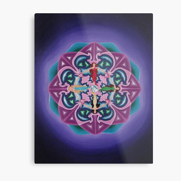 Sisters of the Heart Mandala Metal Print