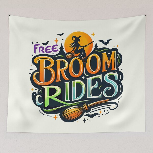 Item preview, Free Broom Rides, typography designed and sold by maxmaj.
