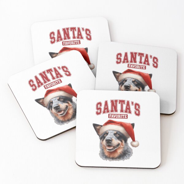 Item preview, Santa's Favorite Australian Cattledog in Christmas Hat designed and sold by M1234s.