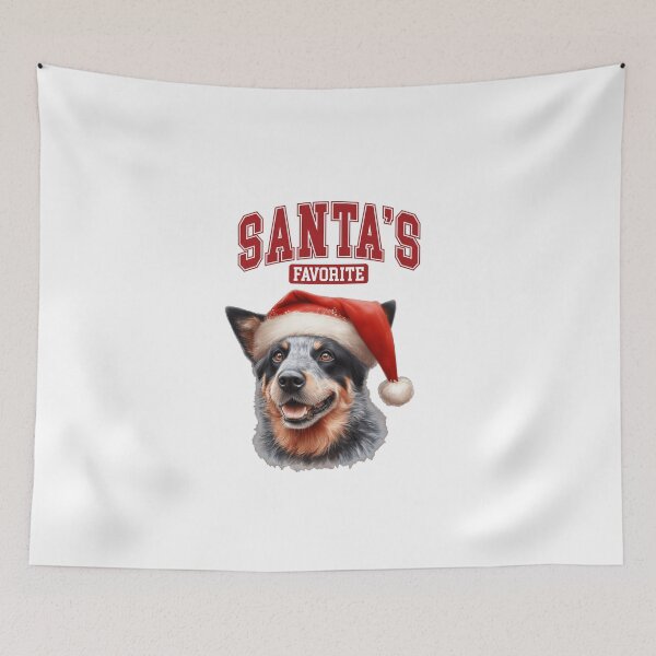 Item preview, Santa's Favorite Australian Cattledog in Christmas Hat designed and sold by M1234s.