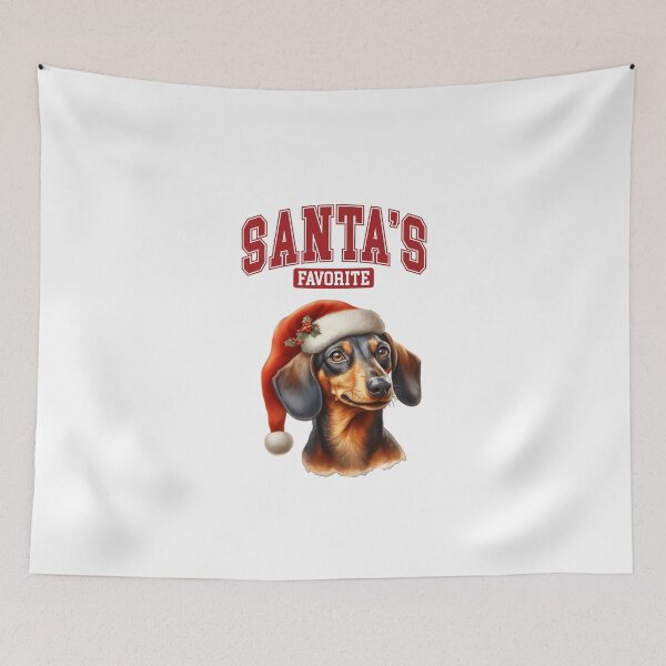 Item preview, Santa's Favorite Dachshund in Christmas Hat designed and sold by M1234s.