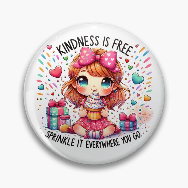 Item preview, Cute Girl with a cup cake "Kidness Is Free Sprinkle it Everywhere you go! Stickers and more designed and sold by CRandRRstickers.
