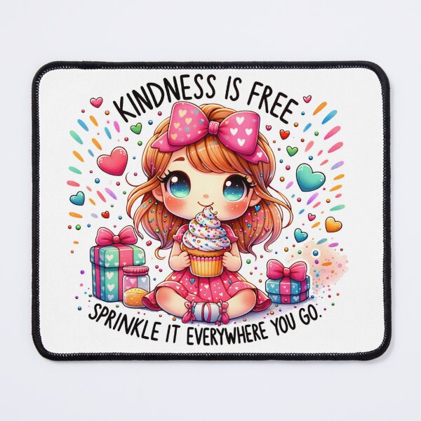 Item preview, Cute Girl with a cup cake "Kidness Is Free Sprinkle it Everywhere you go! Stickers and more designed and sold by CRandRRstickers.