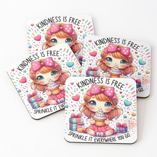 Item preview, Cute Girl with a cup cake "Kidness Is Free Sprinkle it Everywhere you go! Stickers and more designed and sold by CRandRRstickers.