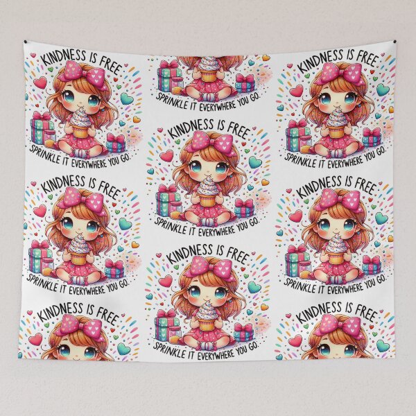 Item preview, Cute Girl with a cup cake "Kidness Is Free Sprinkle it Everywhere you go! Stickers and more designed and sold by CRandRRstickers.