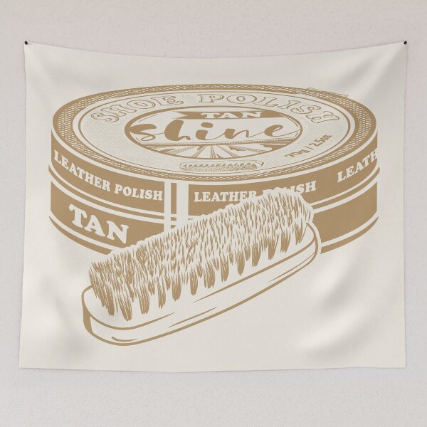 Item preview, Tan shoe polish with brush designed and sold by piedaydesigns.